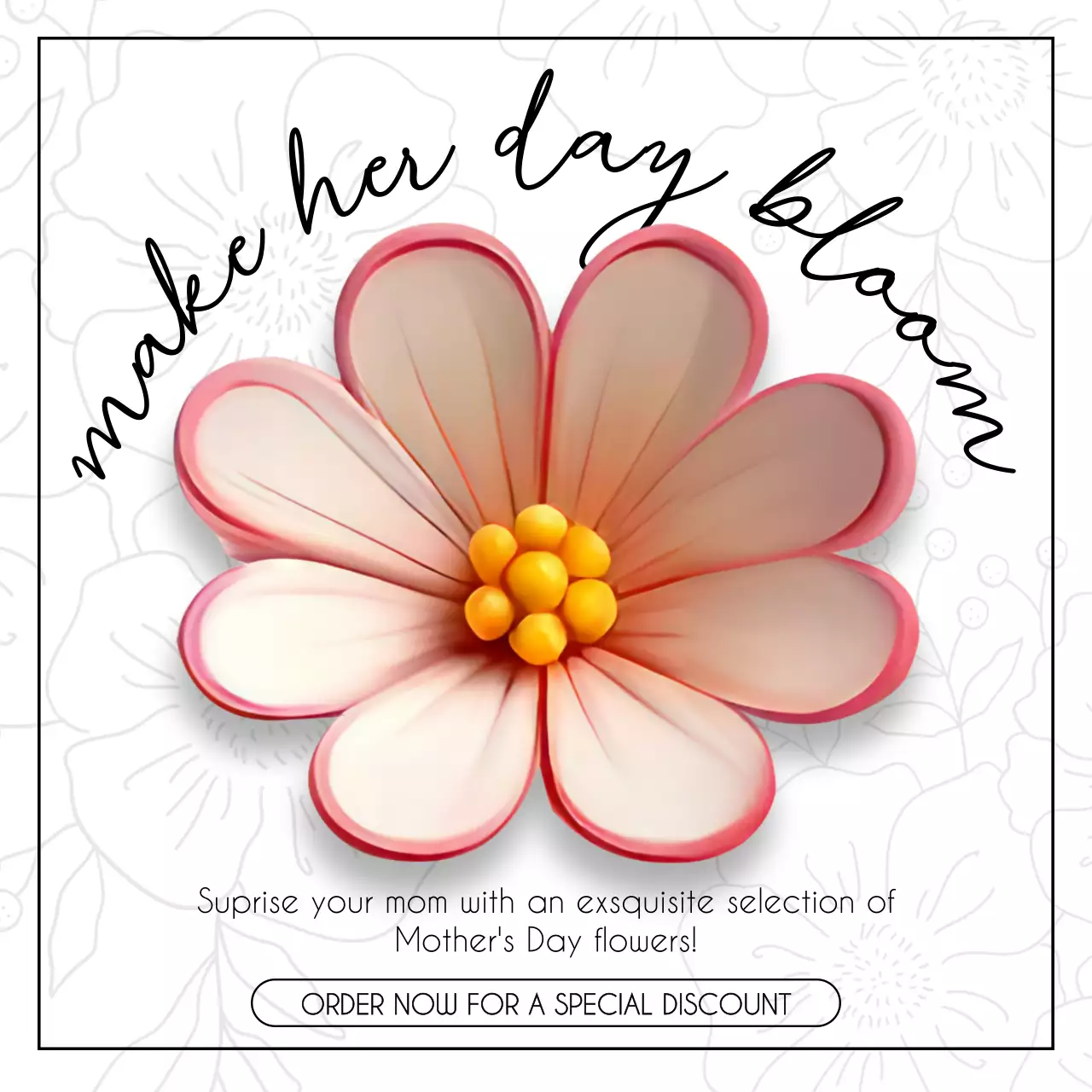 핑크 우아한 어머니날 프로모션 소셜 미디어 게시물