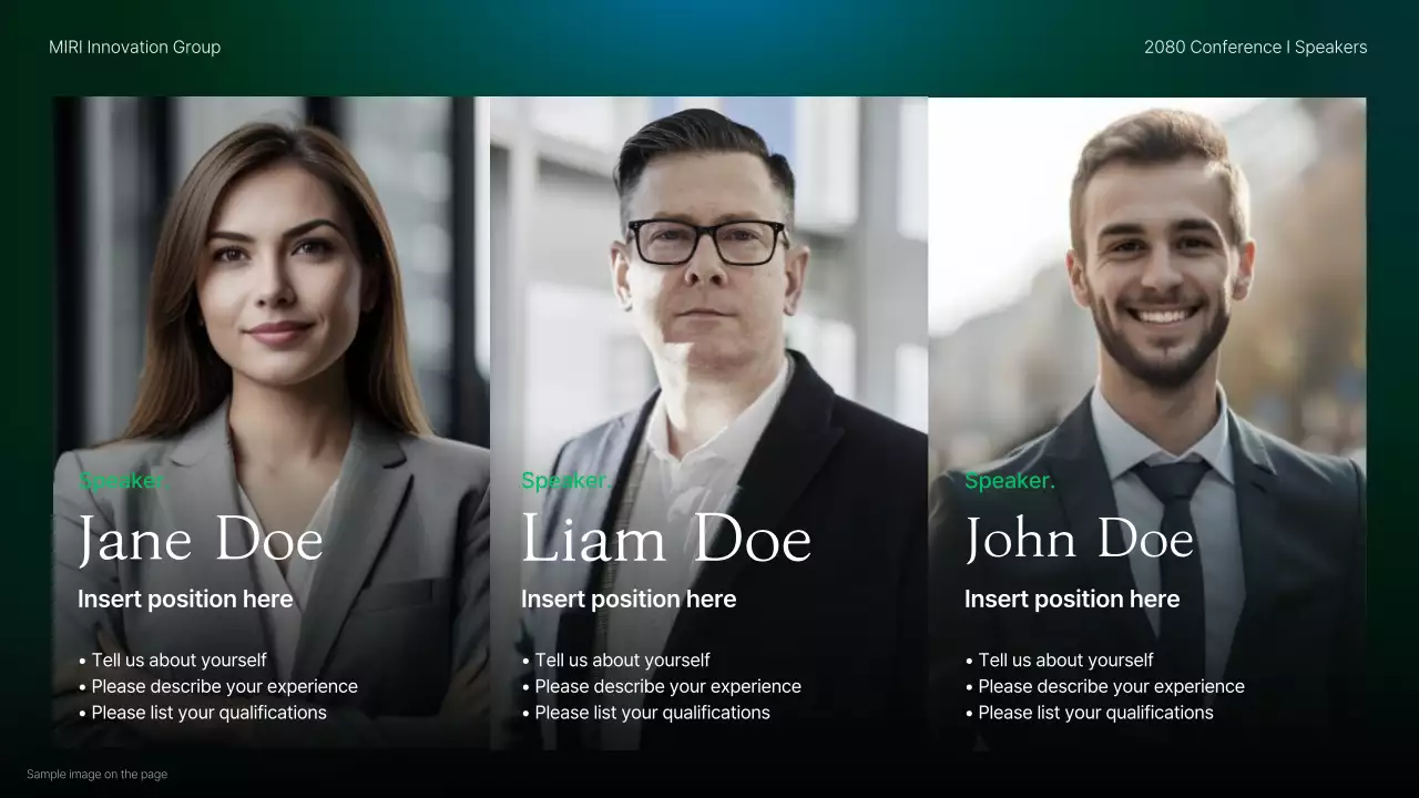 초록색과 파랑의 모던한 기업 컨퍼런스 발표자료