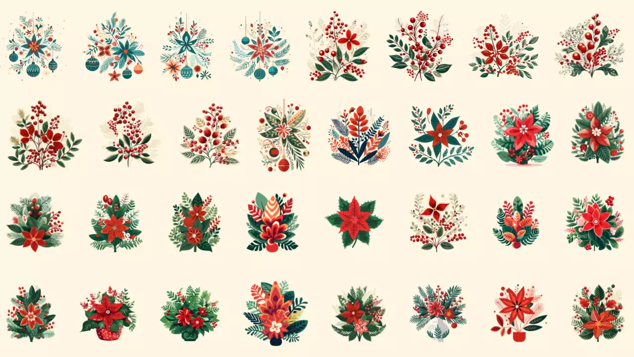 Kerst decoratieve elementen schuifcollectie