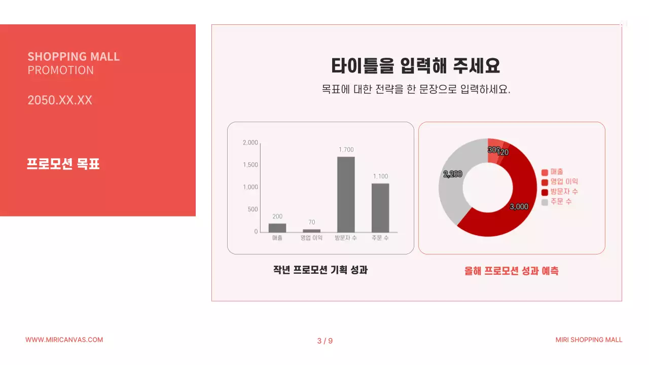 주황색과 검정의 심플한 프로모션 기획서