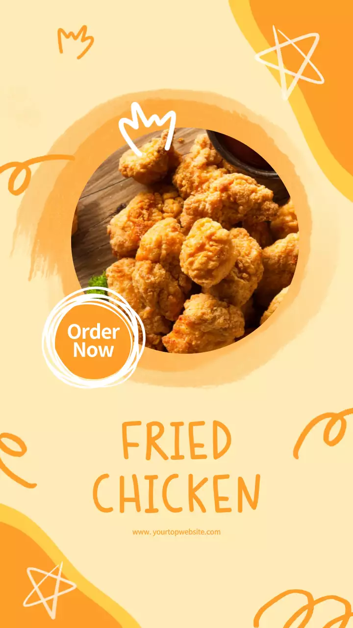 당신의 이야기를 위한 오렌지색 유쾌한 레스토랑