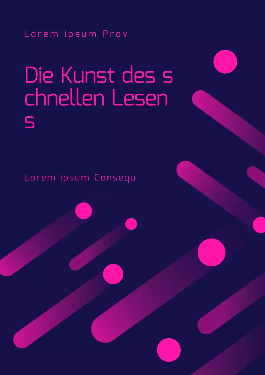 Technischer Einband in Marineblau und Pink, geometrische Schnelllesung.