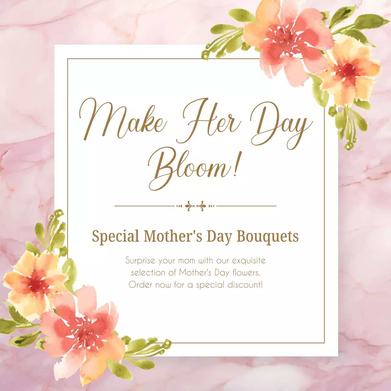 Pink Floral Mother's Day Promotion Social Media Post