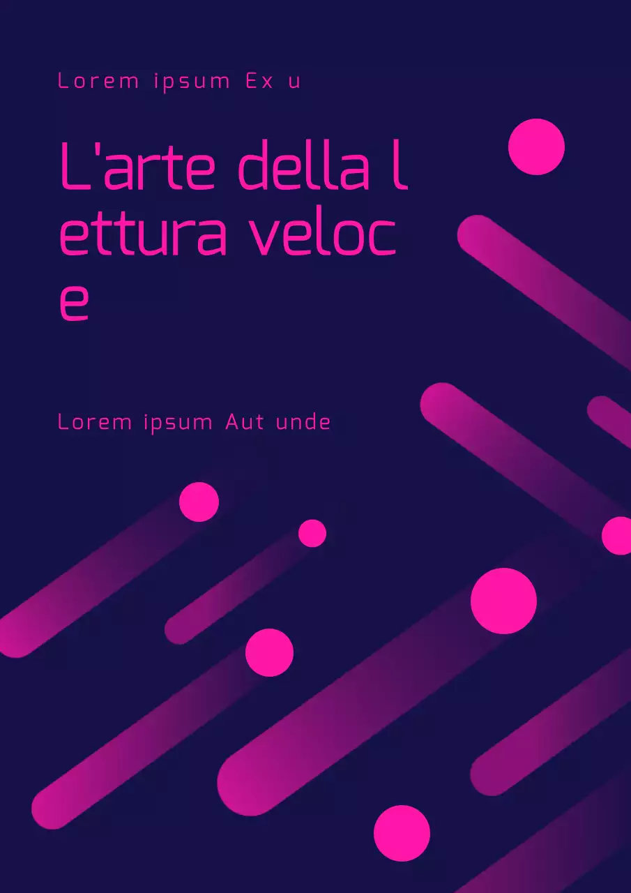 Copertina tecnica in blu navy e rosa caldo, lettura veloce in stile geometrico.