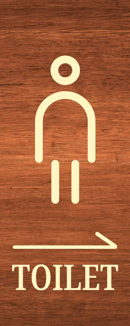 베이지색 남자 아이콘 화장실 위치 안내