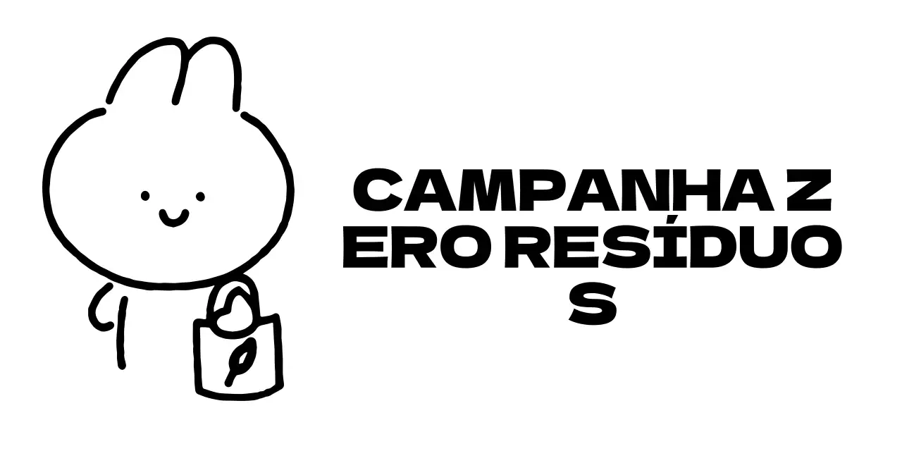 Uma campanha de desperdício zero com uma ilustração de um coelhinho muito giro desenhado à mão