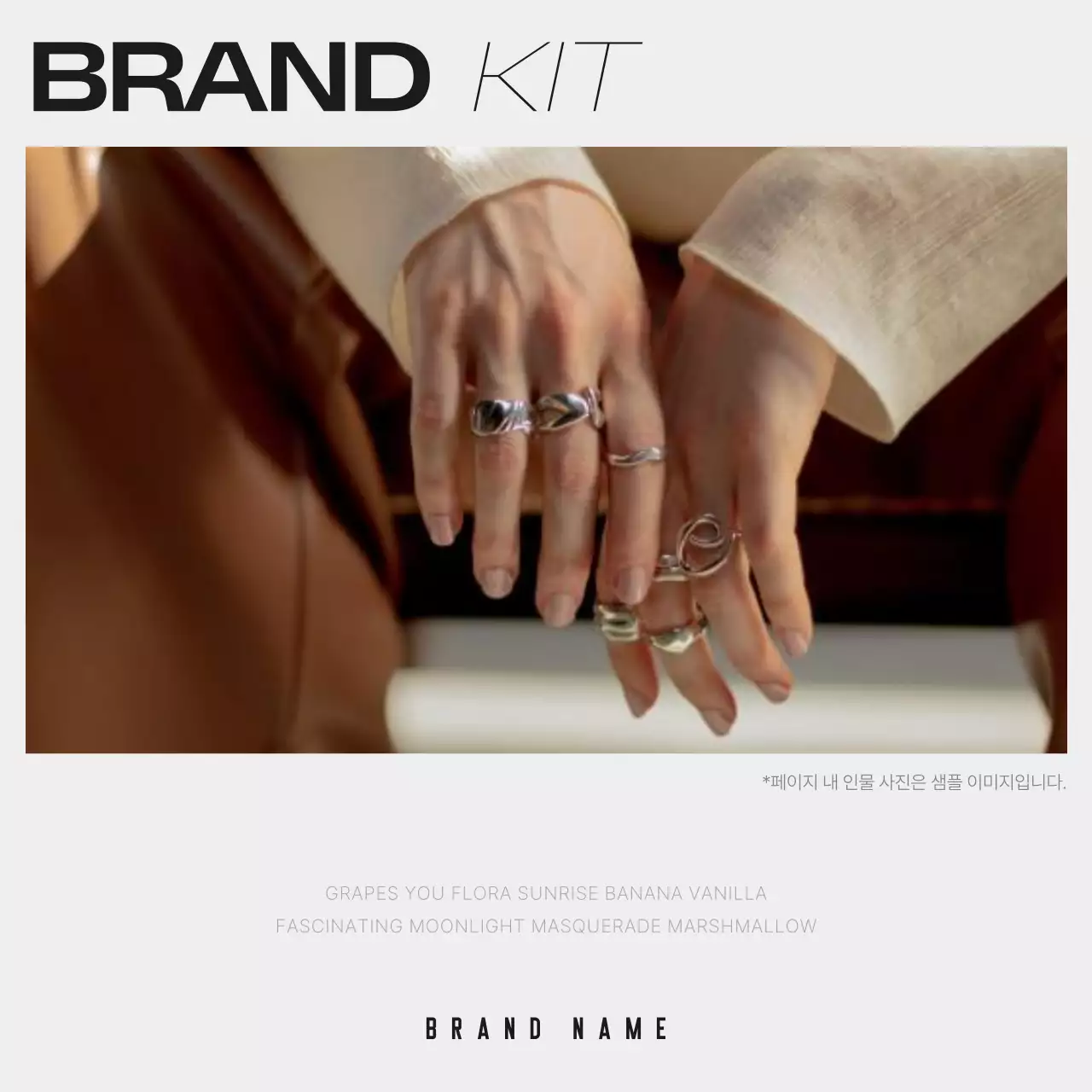 베이지와 검정의 모던한 기업 브랜드 키트