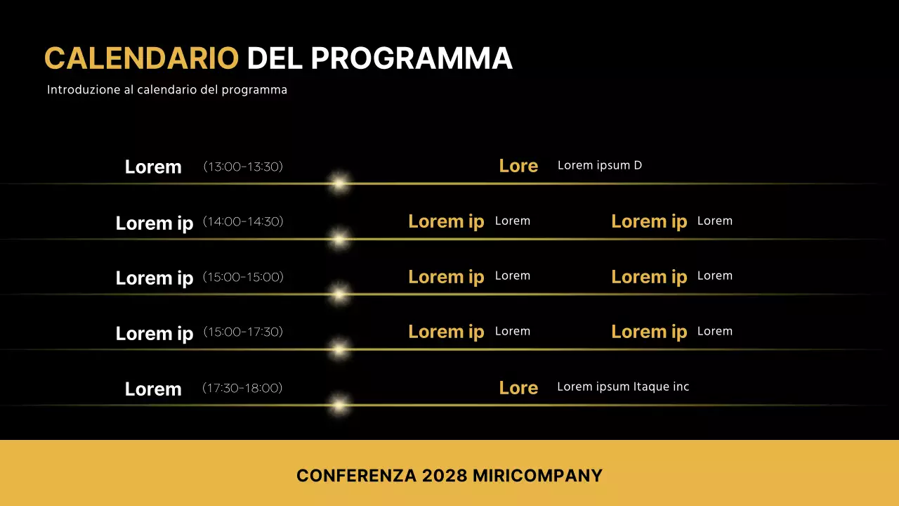 Oro e nero per una presentazione di classe a una conferenza d'affari