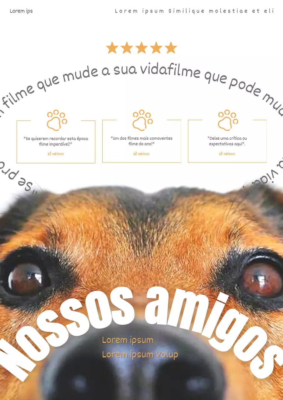 Promoção de filmes de cachorros simples em cor de laranja