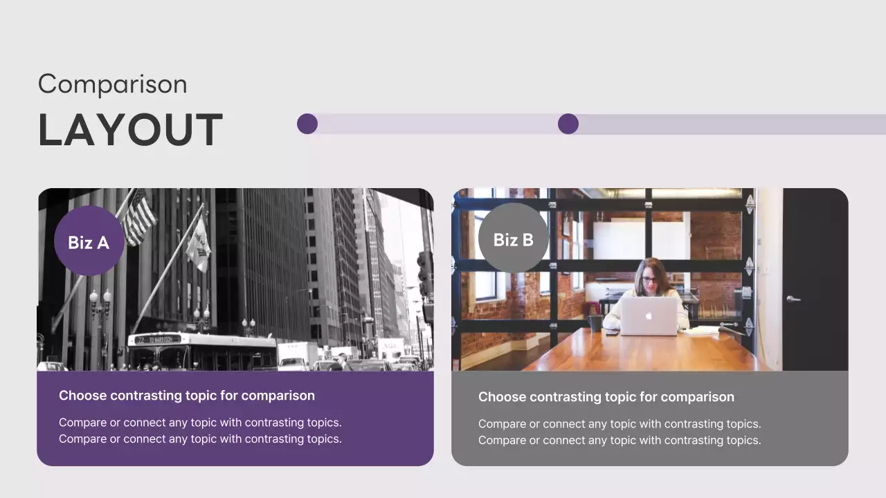보라색과 흰색의 모던한 비즈니스 제안서