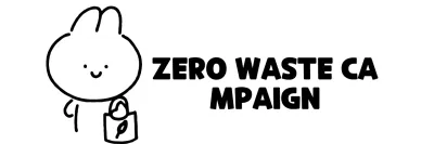 A zero-waste campaign with a cute hand-drawn bunny illustration