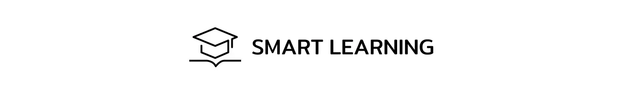 학사모와 책 일러스트 로고가 있는 스마트 학습