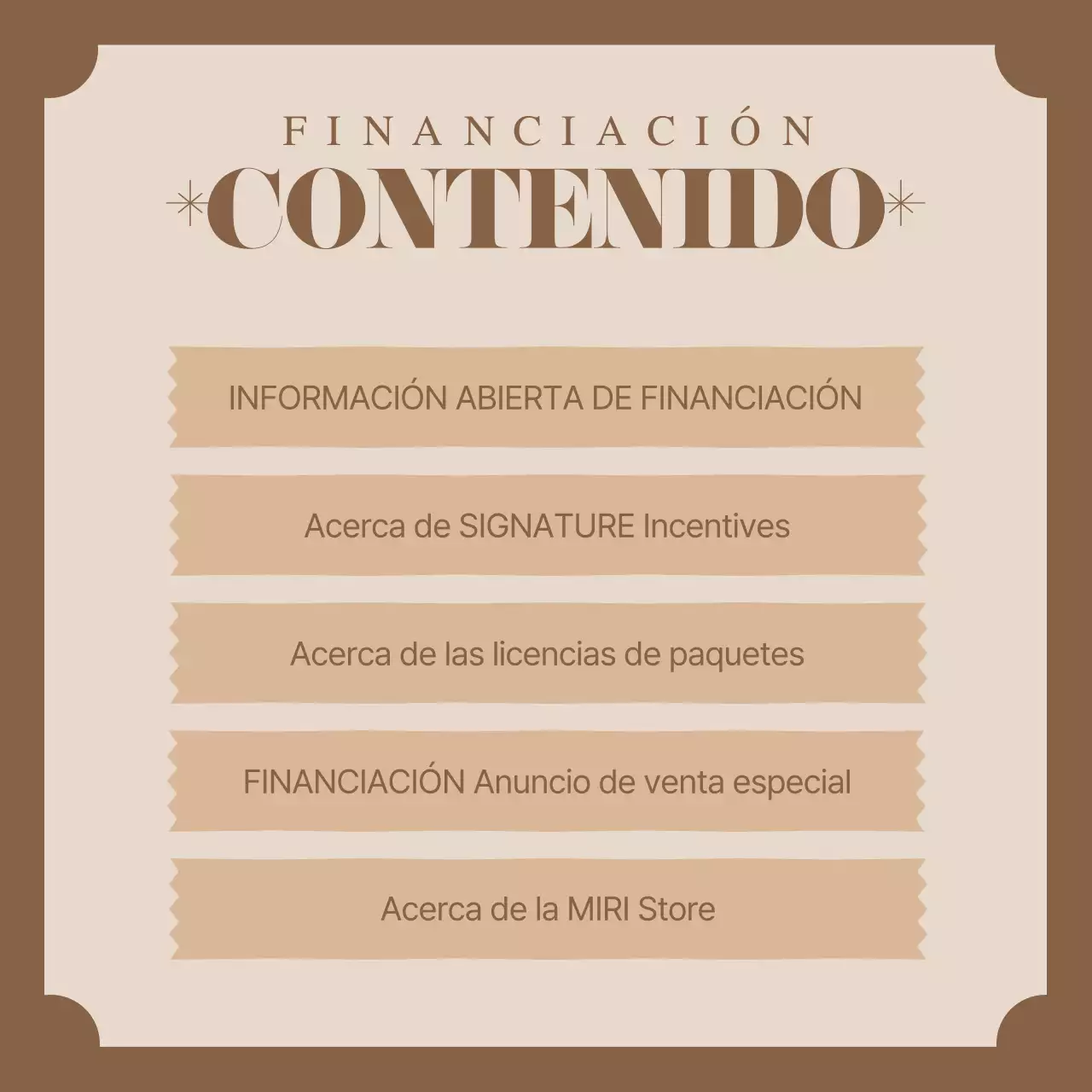 Anuncio sencillo de financiación de incentivos con fondo marrón