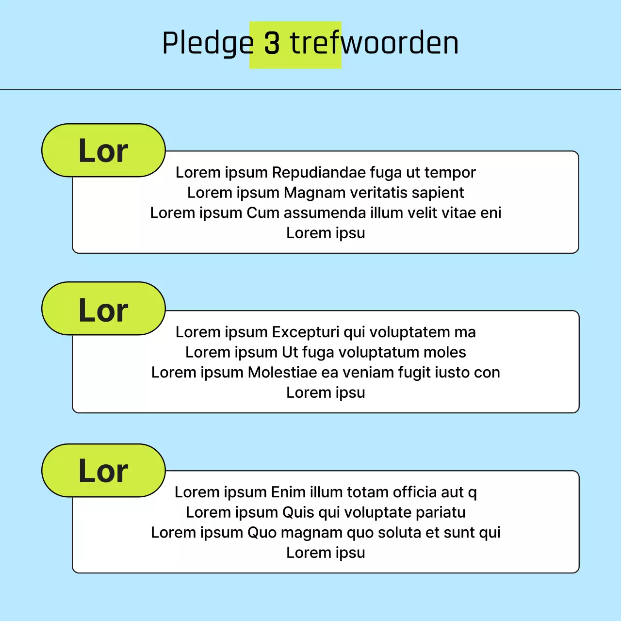 Een kitscherige verzameling van lichtblauwe en oranje beloftes promoten