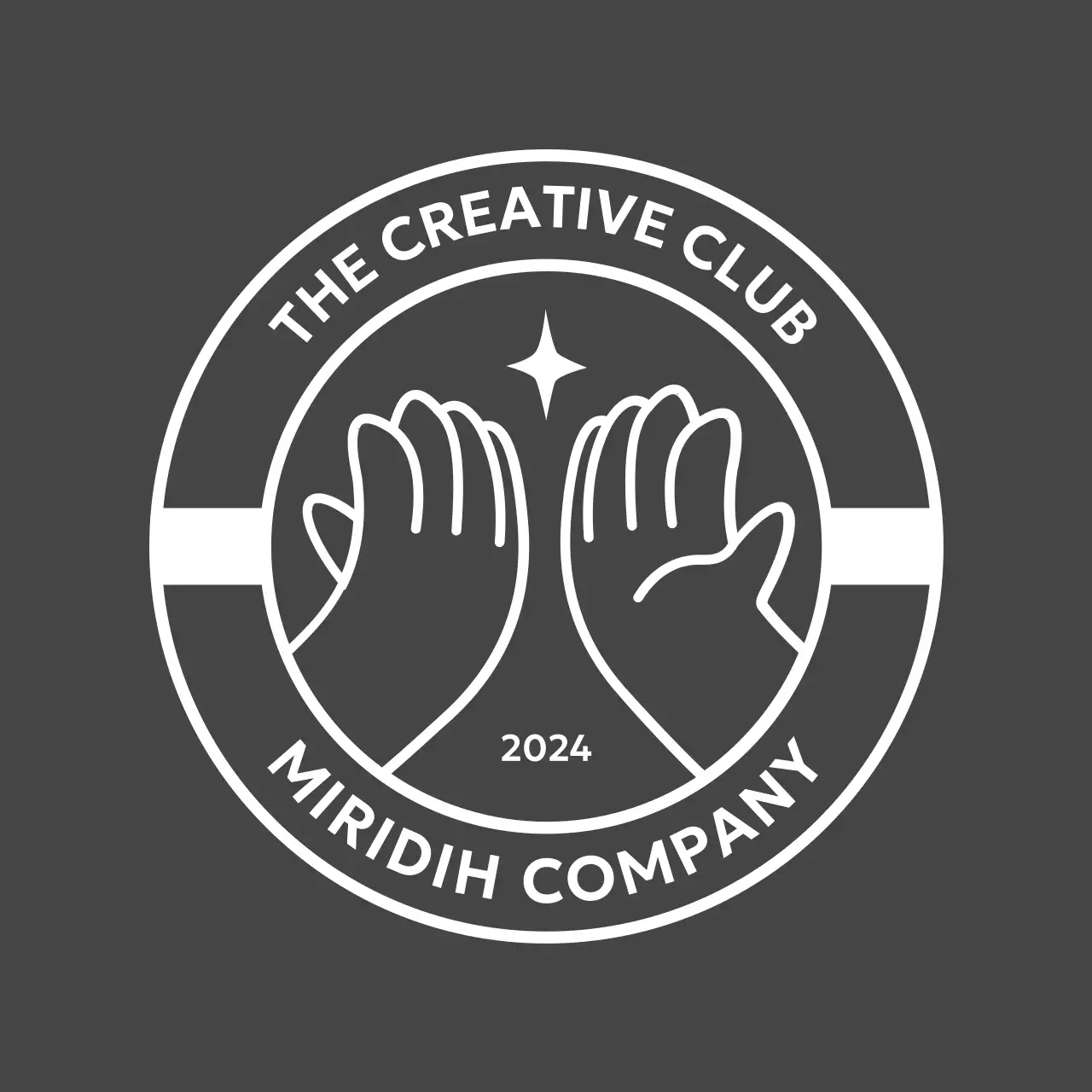 하이파이브하는 손이 있는 스탬프 로고