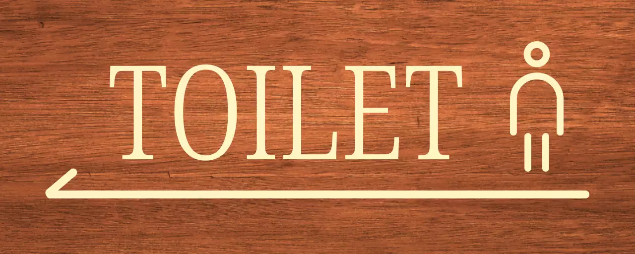 베이지색 남자 아이콘 화장실 위치 안내
