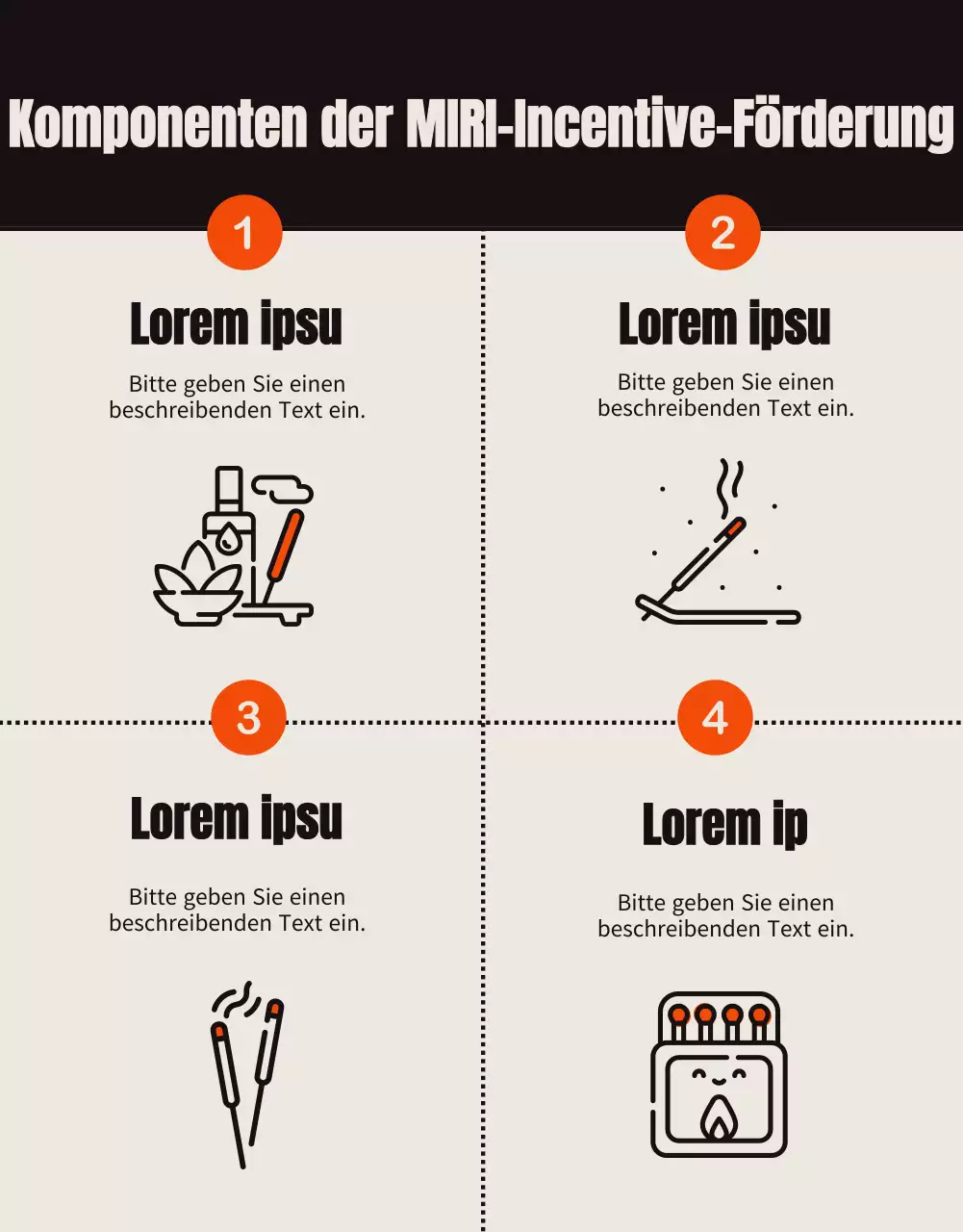 Ein klassischer Leitfaden für Fördermittel mit orangefarbenen Akzenten