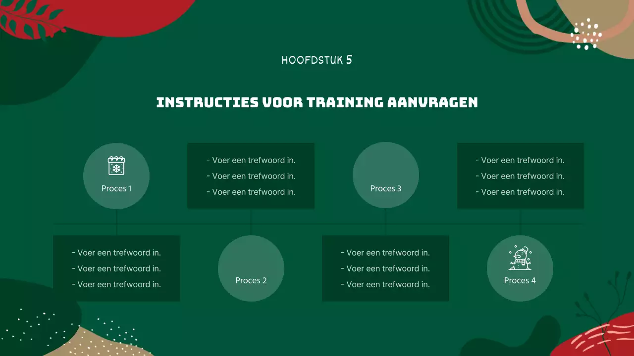 Trainingsgids voor vrijwilligers in rode en groene geometrische patronen