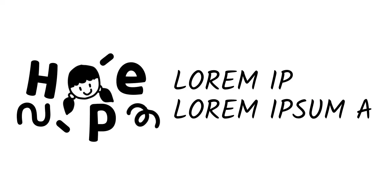 Centro de bienestar infantil con simpáticas ilustraciones y fuentes