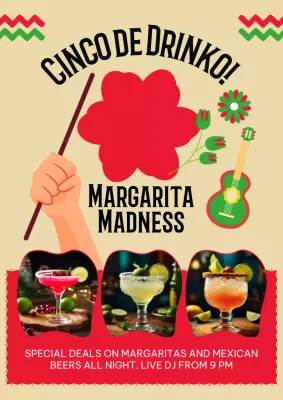 Beige Festive Drinks Promotion Poster