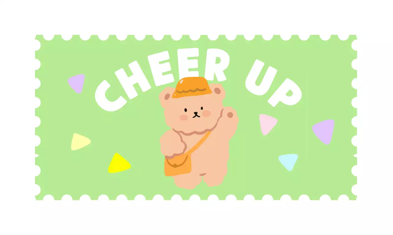 곰돌이 캐릭터가 응원하는 귀여운 컨셉의 학교