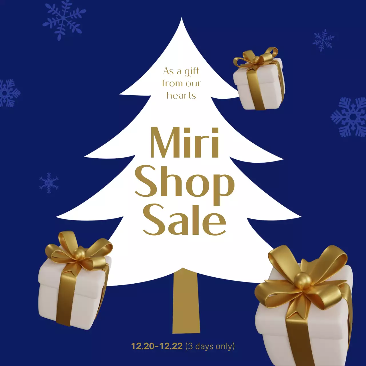 네이비 엘레강트 홀리데이 프로모션 소셜 미디어 포스트