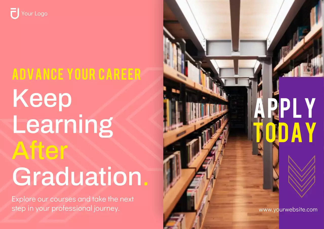 Pink and Purple Geometric Career Education Advertisement