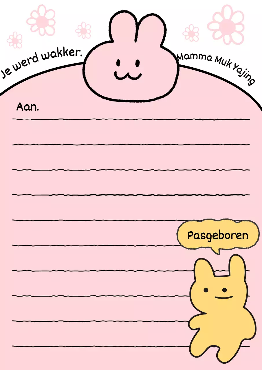 Schattig briefpapier op een roze achtergrond