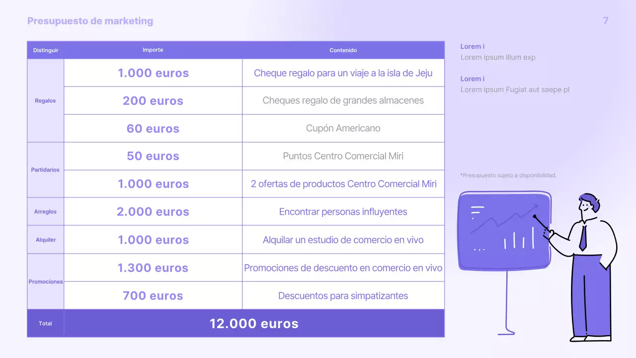 Un sencillo folleto promocional morado y gris