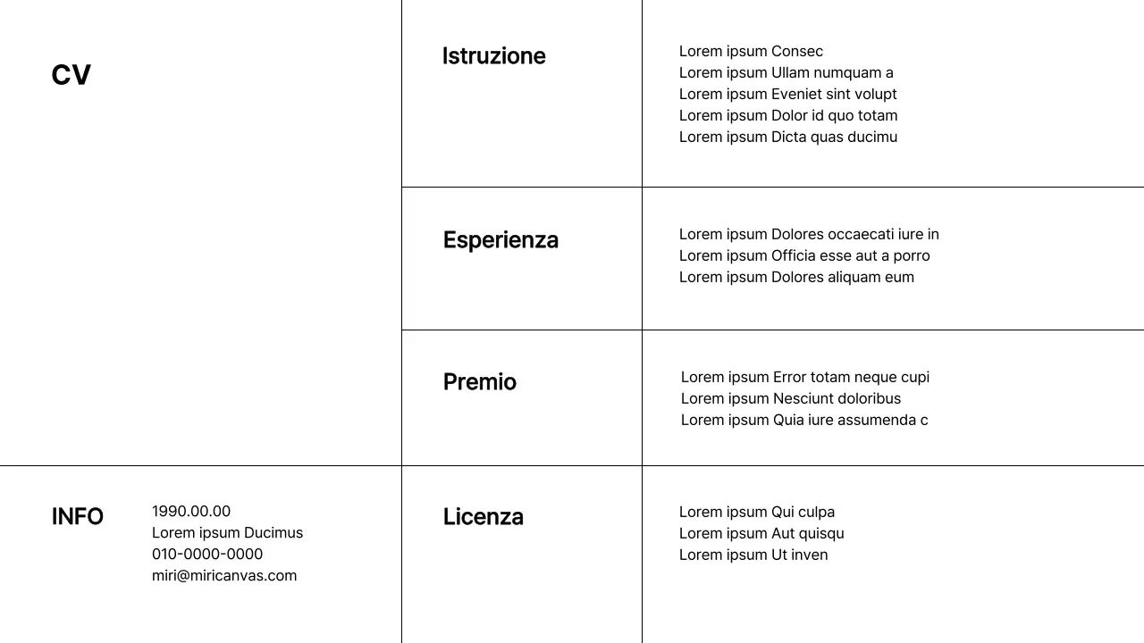 Un semplice portfolio di carriera in bianco e nero