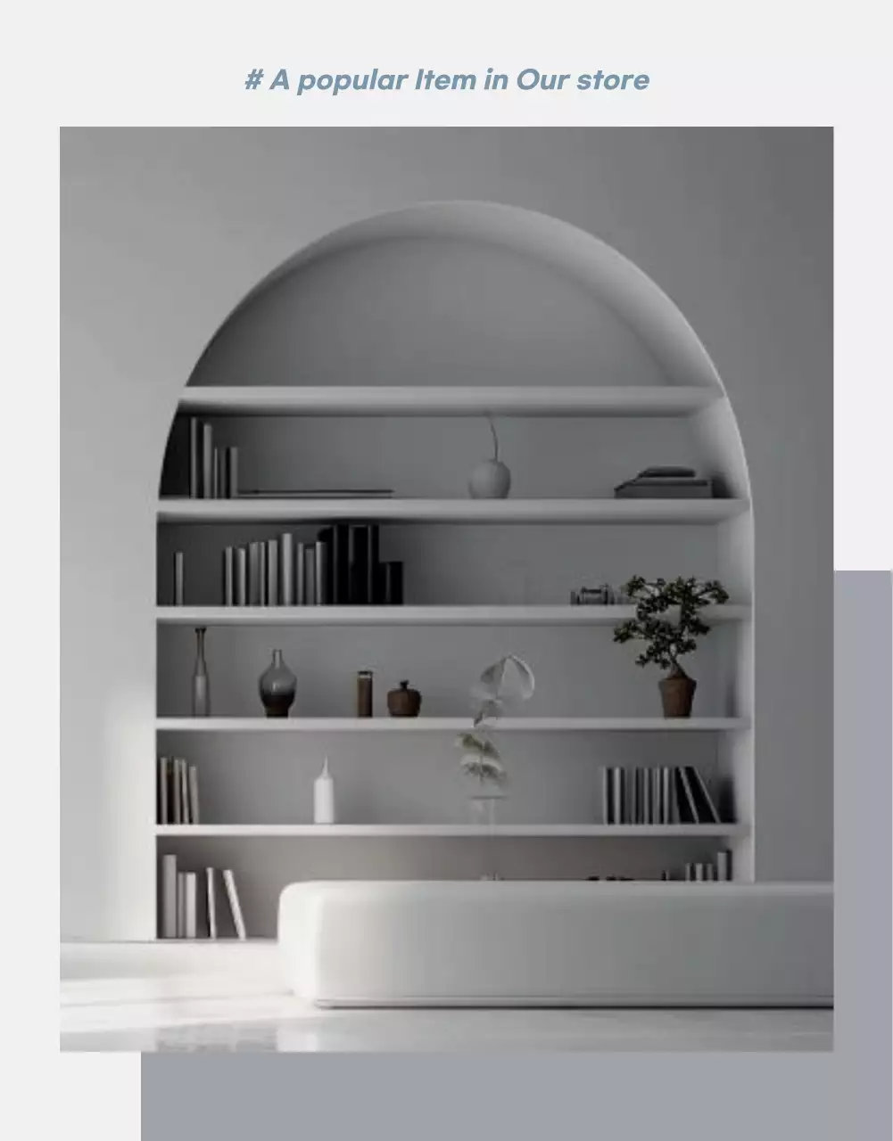 회색과 파랑의 심플한 가구 판매를 위한 제품 홍보