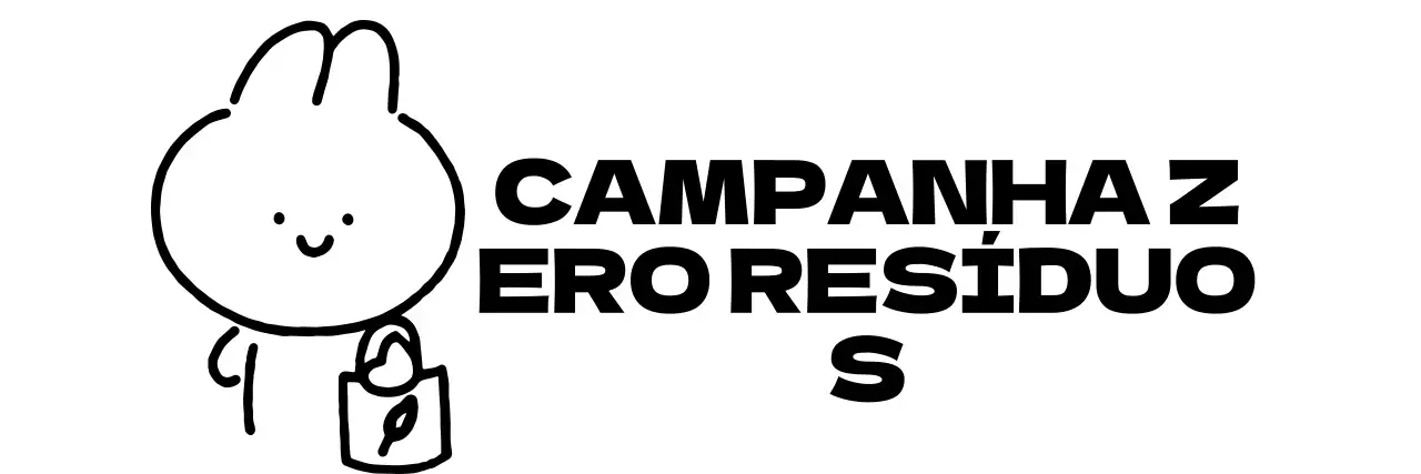 Uma campanha de desperdício zero com uma ilustração de um coelhinho muito giro desenhado à mão