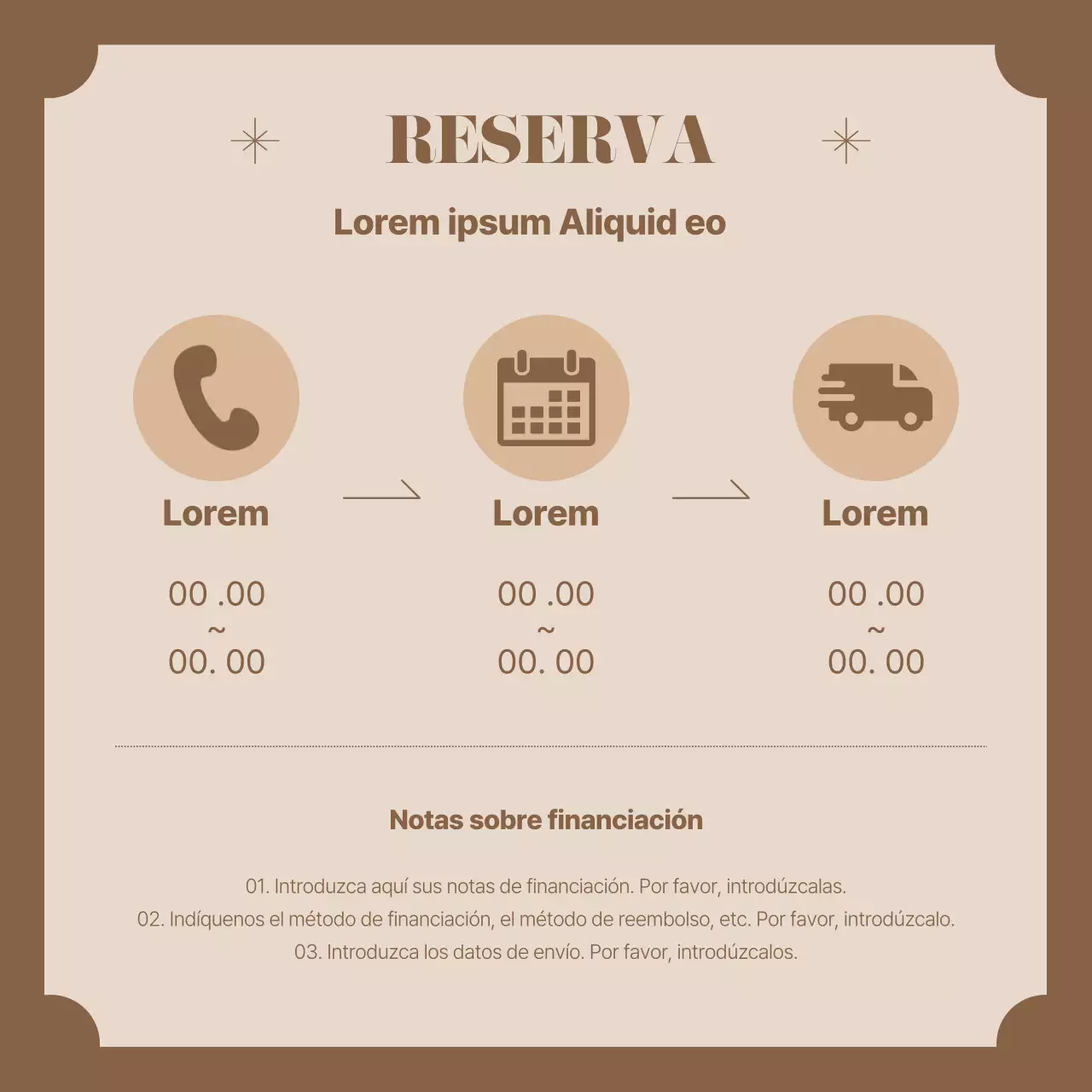 Anuncio sencillo de financiación de incentivos con fondo marrón