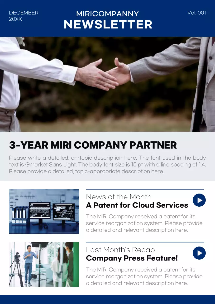 Blue Modern Business Newsletter Poster