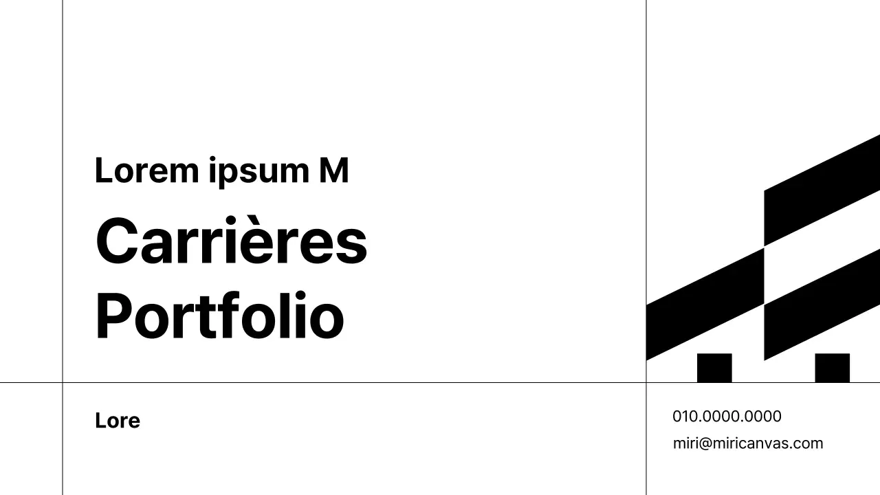 Een eenvoudige carrièreportfolio in zwart-wit