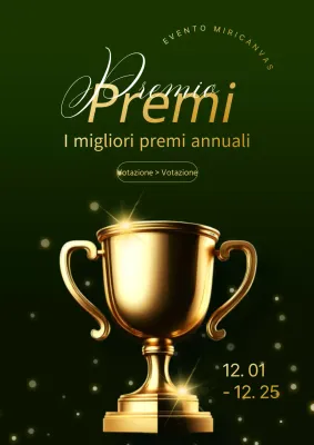 Una lussuosa pubblicità per l'evento best of awards di fine anno in kaki e oro