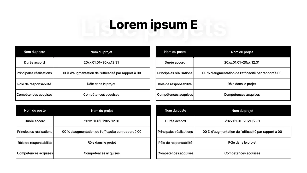 Portefeuille de CV simple sur fond blanc