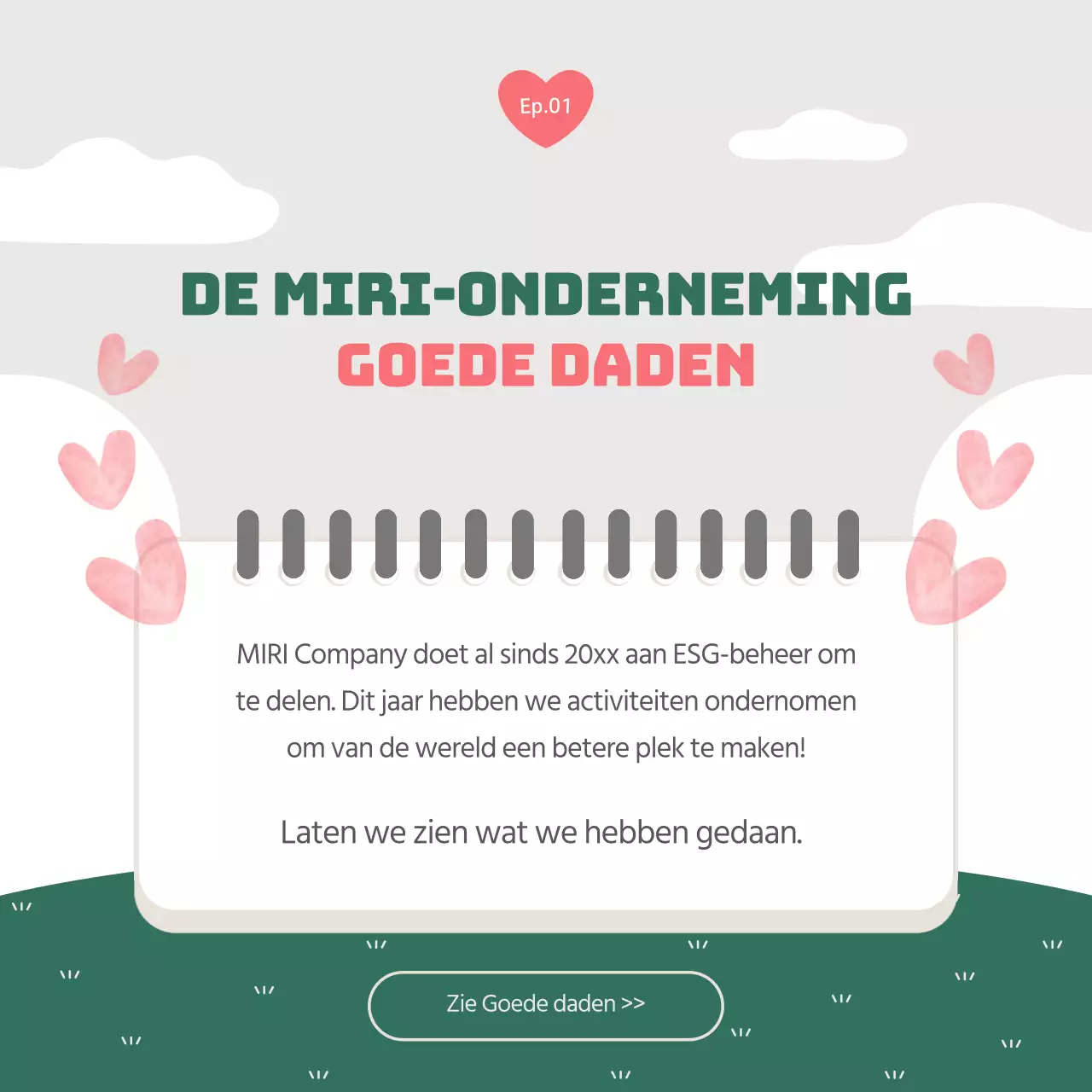 Een mooi groen en roze bericht over ESG-beheerrapportage