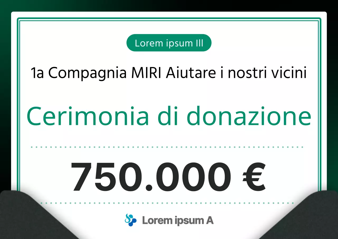 Promuovere una moderna cerimonia di donazione in verde e nero