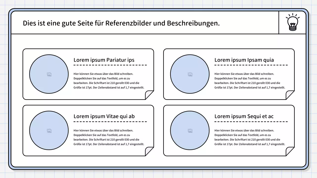 Ein einfacher, hellblauer zusammenfassender Bericht