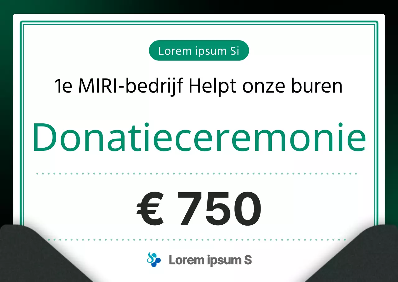 Promoot een moderne donatieceremonie in groen en zwart