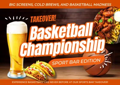 Orange Trendy Basketball Promotion Poster