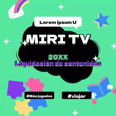 Una introducción de cierre de contenidos de estilo pop-art en verde y negro