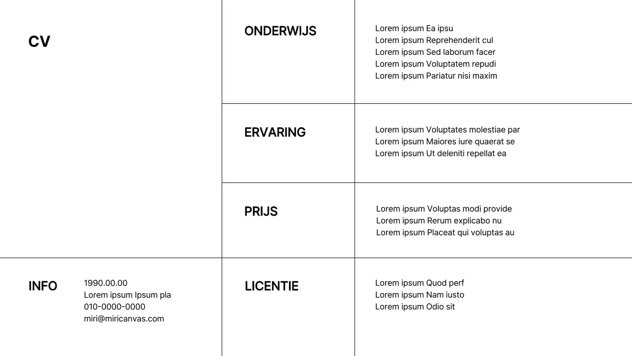 Een eenvoudige carrièreportfolio in zwart-wit