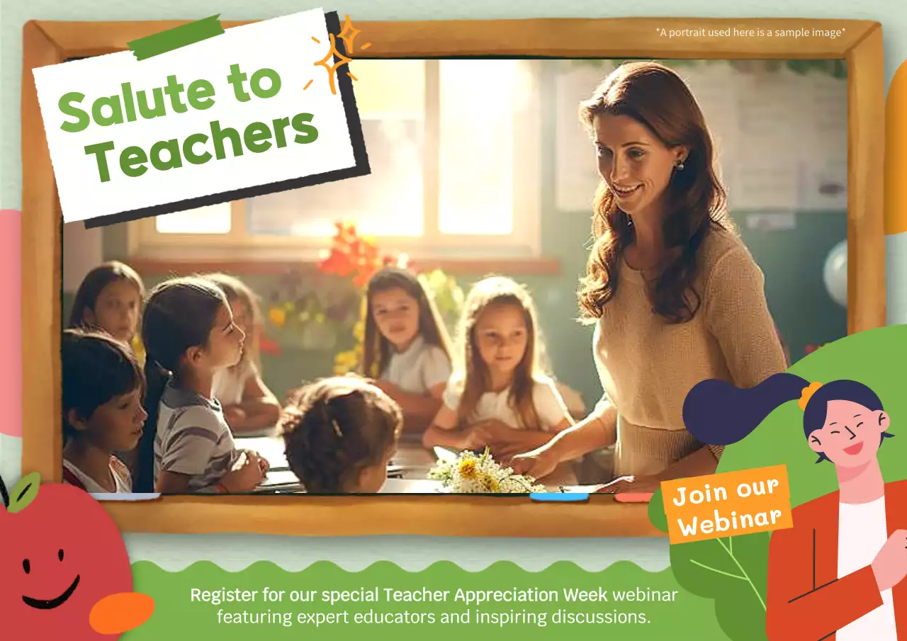 Green Modern Teacher Appreciation Week Webinar Poster