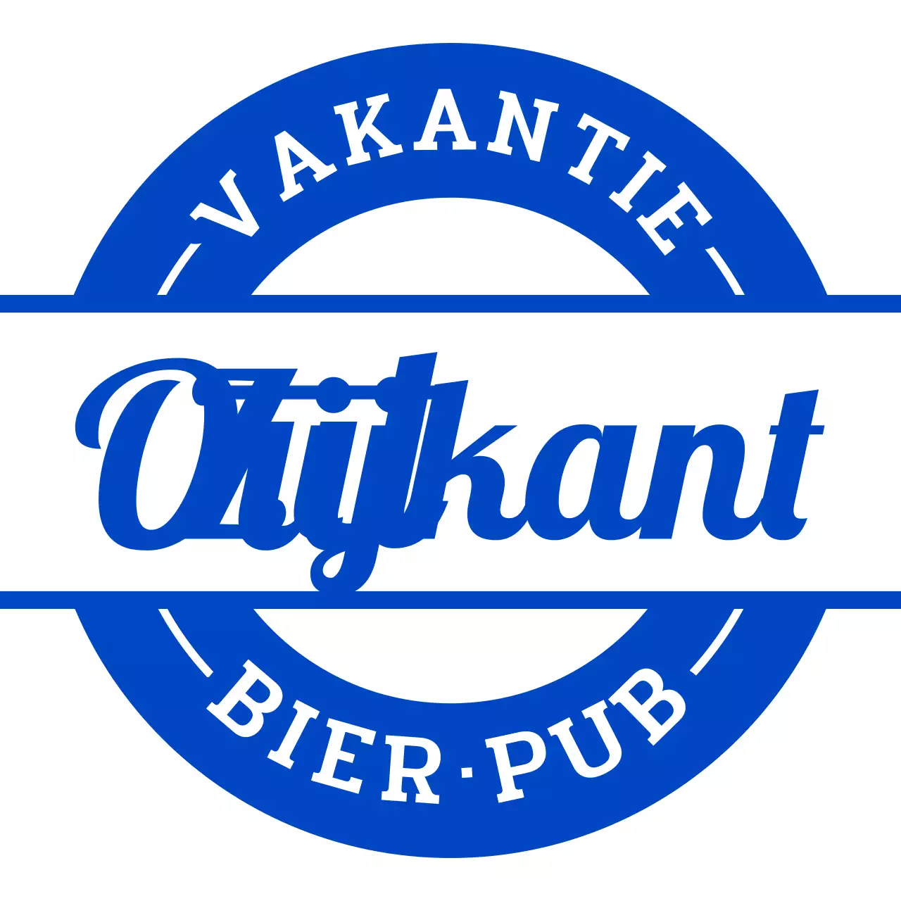 Retro-geïnspireerd uithangbord voor brouwerij met blauwe tinten