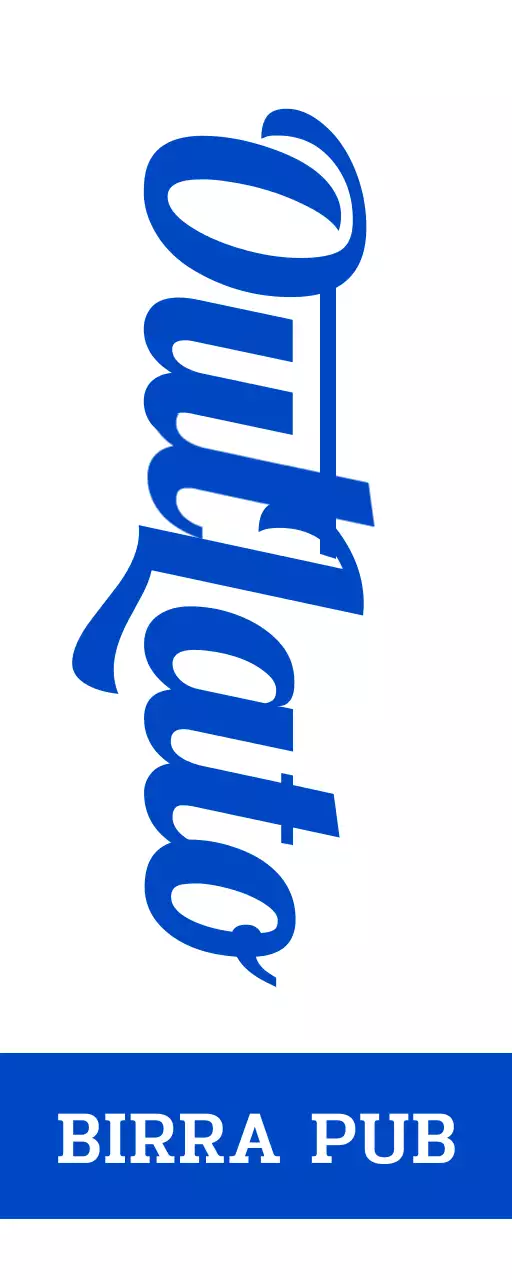 Insegna di ispirazione retrò per brewpub con tonalità blu