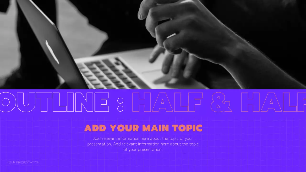 보라색과 주황색의 트렌디한 멀티 페이지 레이아웃 보고서