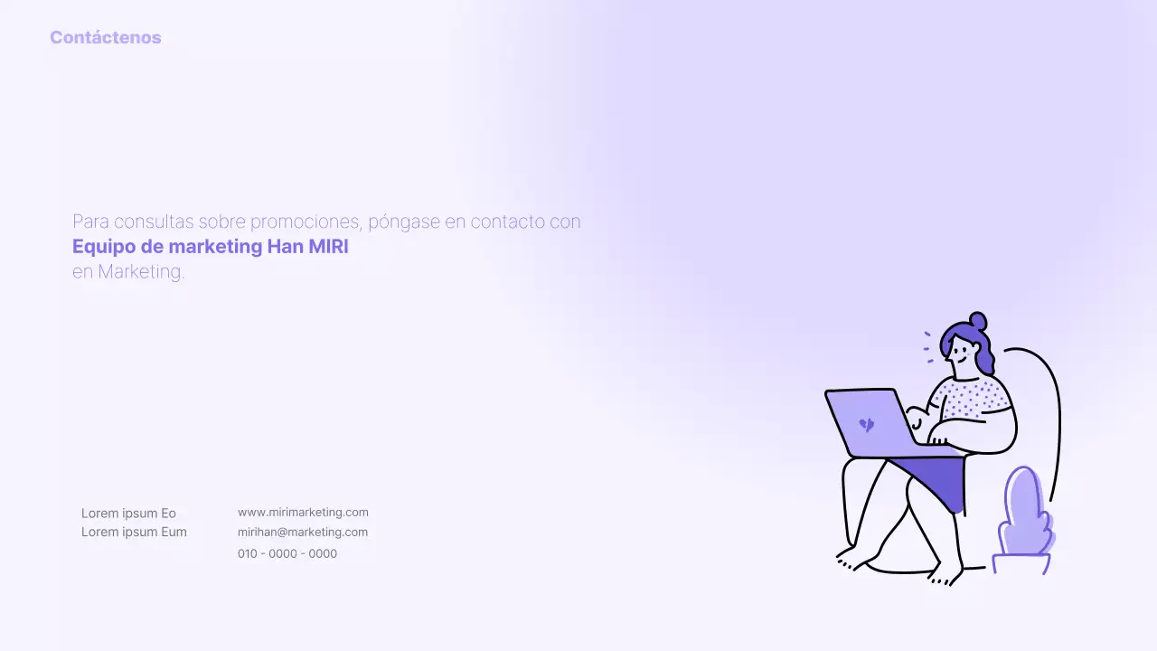 Un sencillo folleto promocional morado y gris