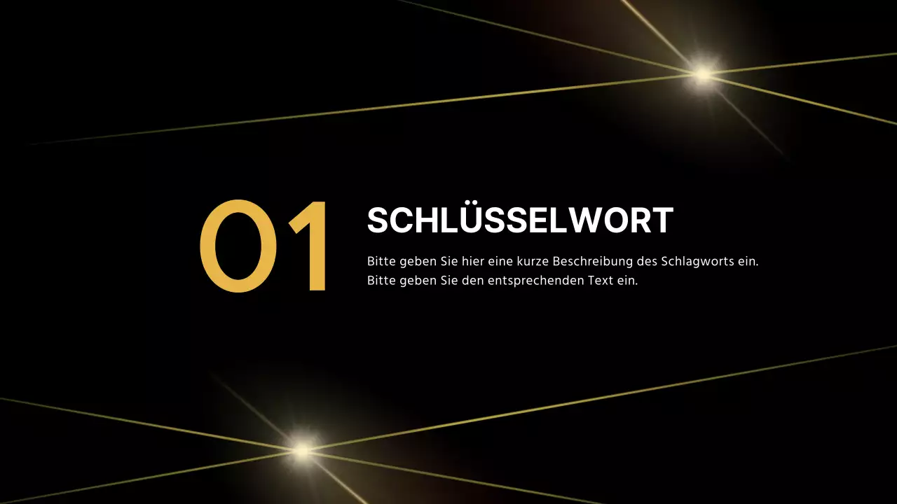 Gold und Schwarz für eine stilvolle Präsentation auf einer Geschäftskonferenz